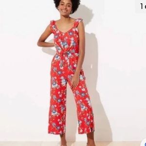 NEW Loft Floral Tie Details Wide Leg Jumpsuit.Size 14 T